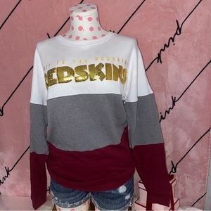 B9 RARE VICTORIA'S SECRET PINK NFL Football Collection Redskins Sweatshirt